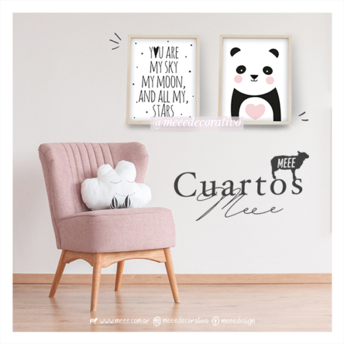 Combo de cuadros Panda con Frase - Meee Decorativo