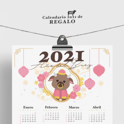 calendario 2021 meee de Regalo Año del buey